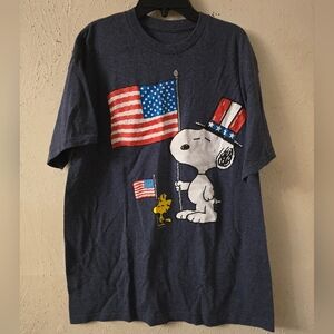 Navy Snoopy American Flag Women's Tee